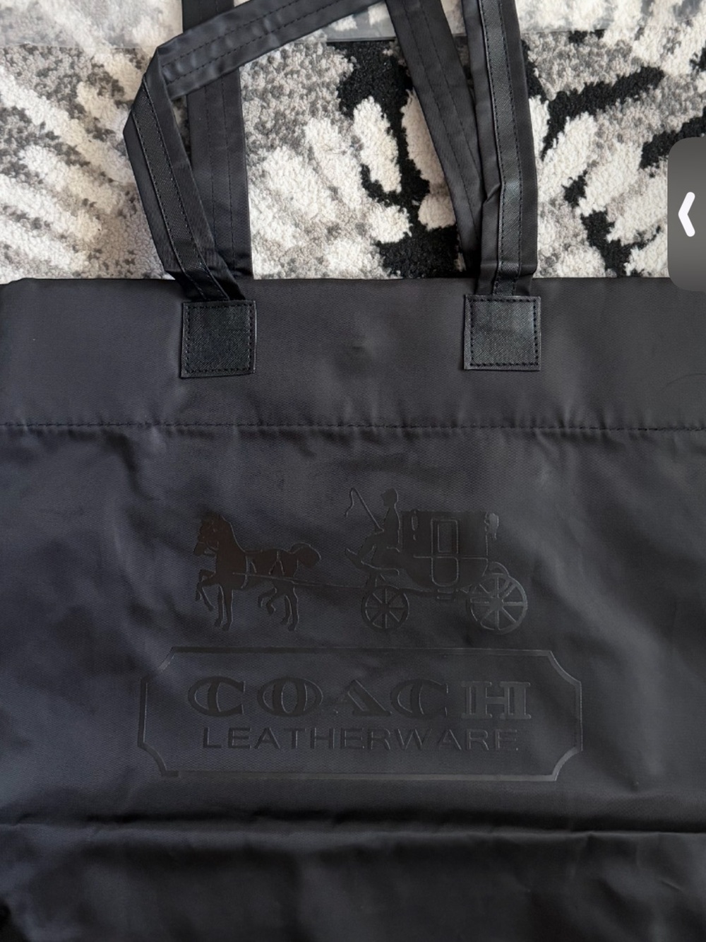 Coach Black Embossed Logo Tote